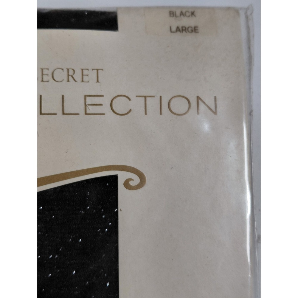 Vintage Victoria's Secret Couture Collection Nightlights Pantyhose Sparkle Blk L - Picture 5 of 6